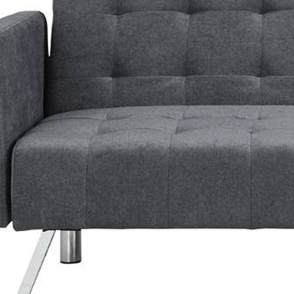 75" Dark Gray Mid-Century Sleeper Sofa