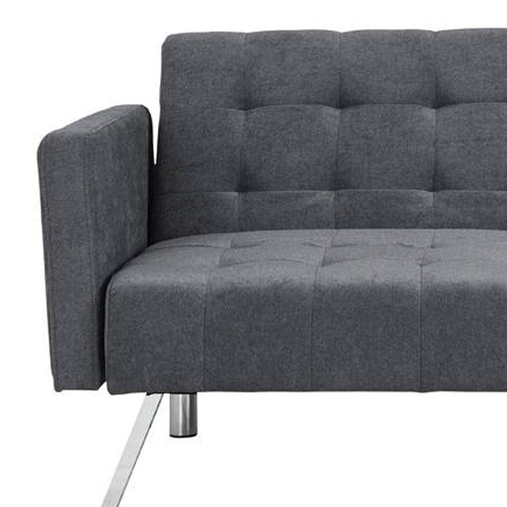 75" Dark Gray Mid-Century Sleeper Sofa