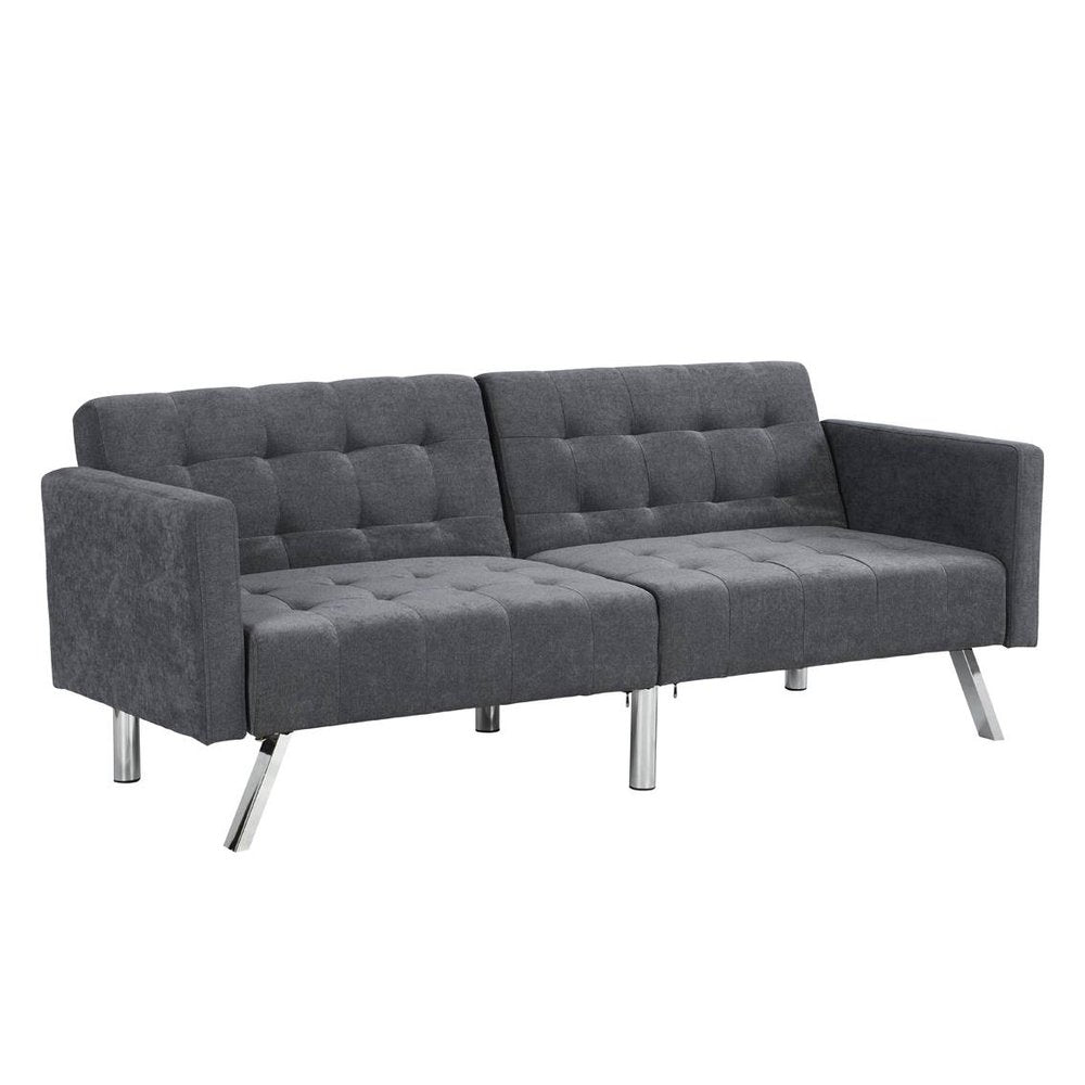 75" Dark Gray Mid-Century Sleeper Sofa