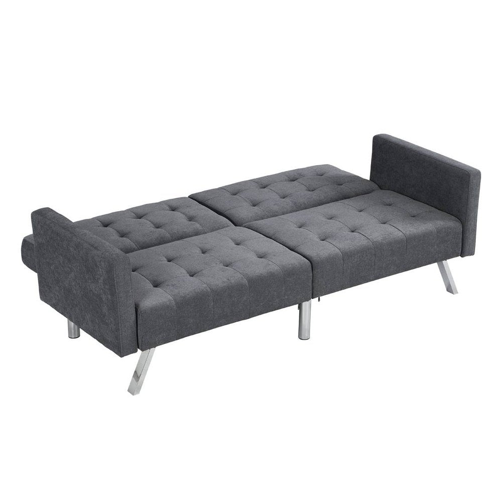 75" Dark Gray Mid-Century Sleeper Sofa