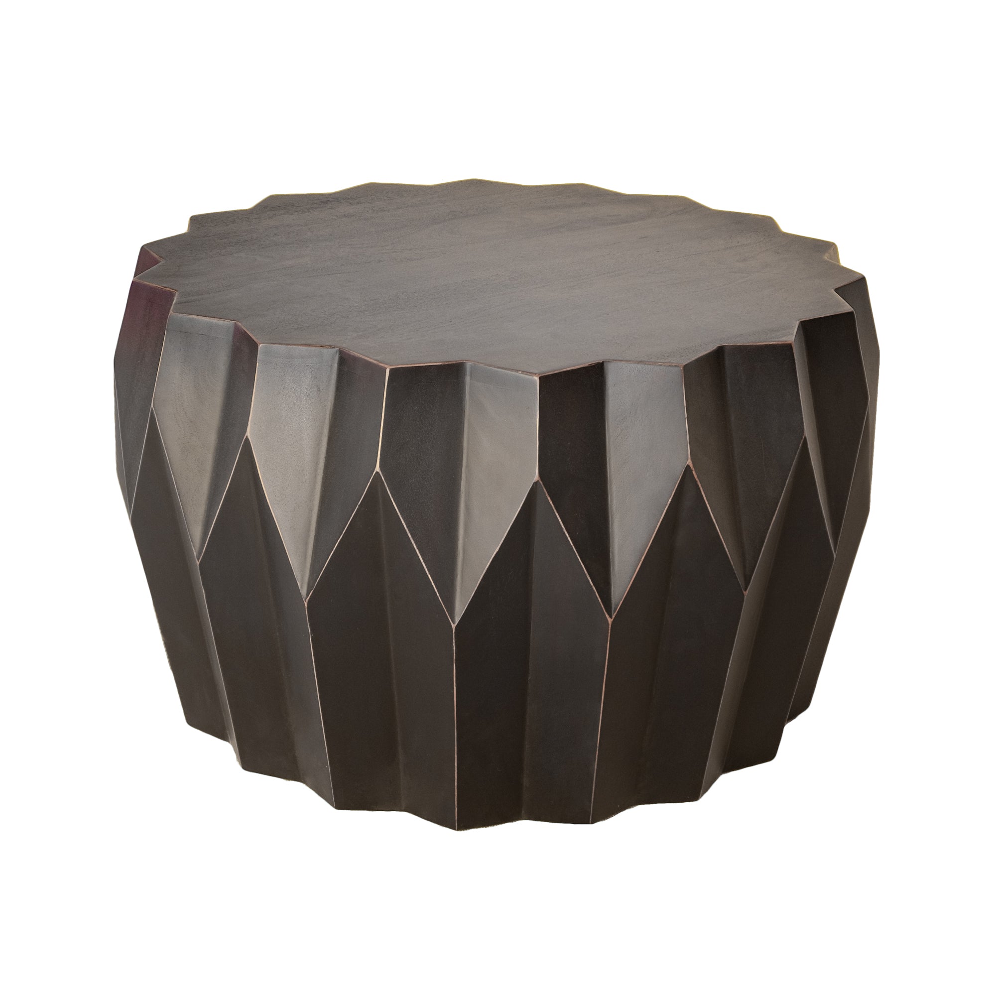 29" Black Jagged Geometric Coffee Table