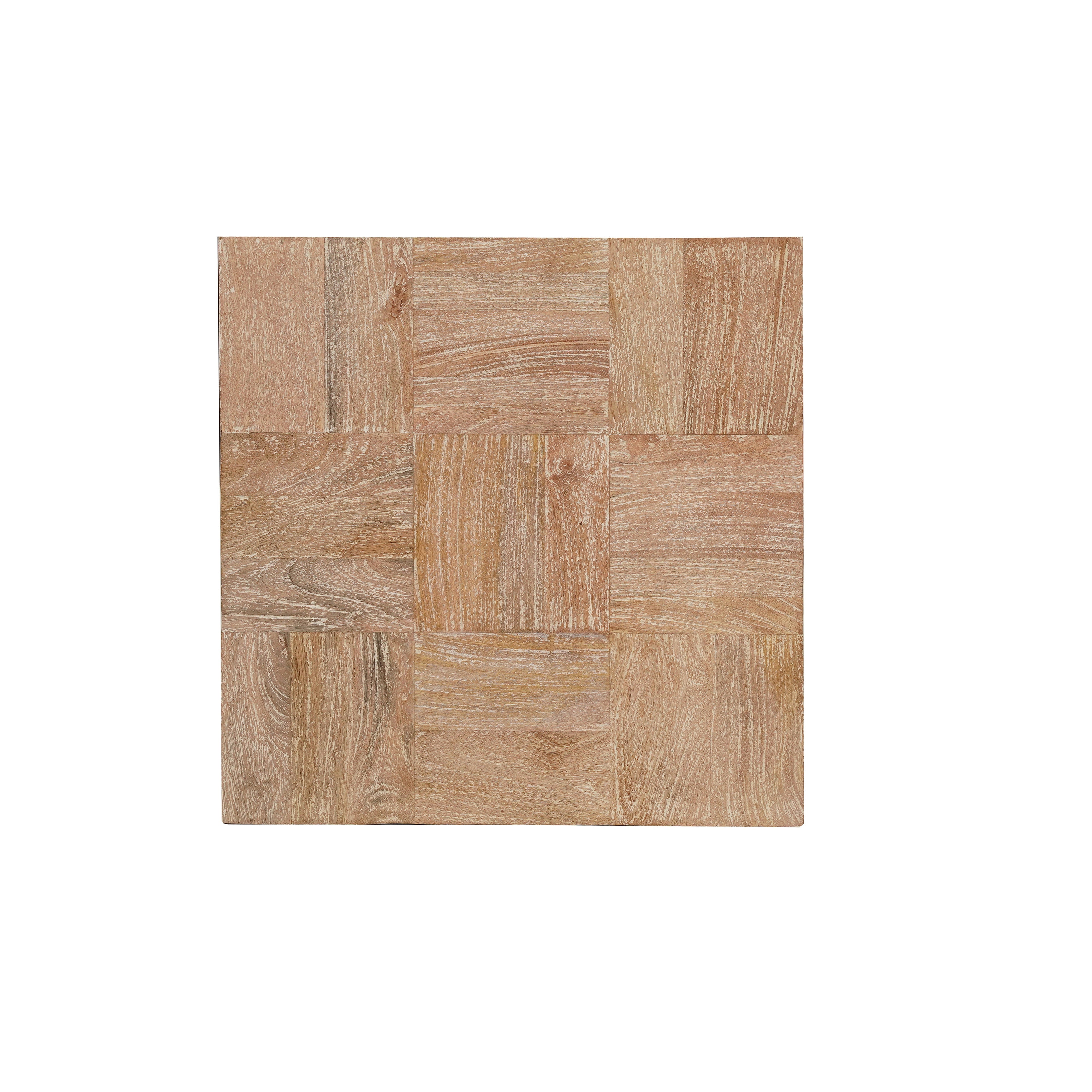 22" Square Wood Pedestal Side Table