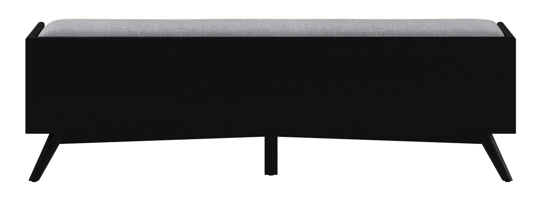 59" Black Bench with Drawers