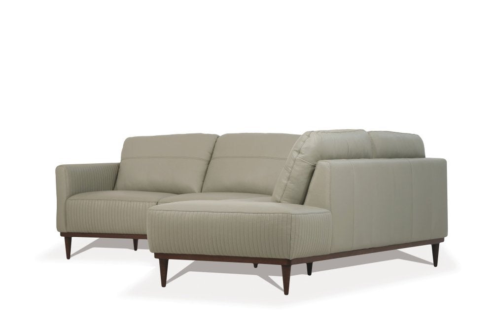 103" Light Green Two Piece Sectional with Chaise