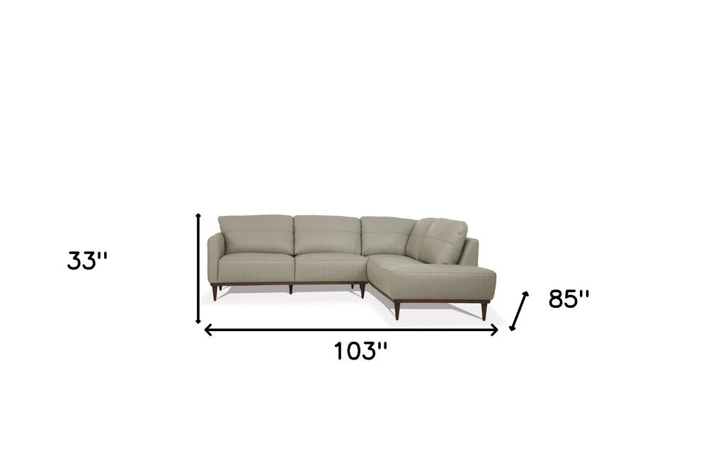 103" Light Green Two Piece Sectional with Chaise