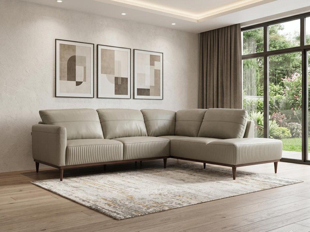 103" Light Green Two Piece Sectional with Chaise