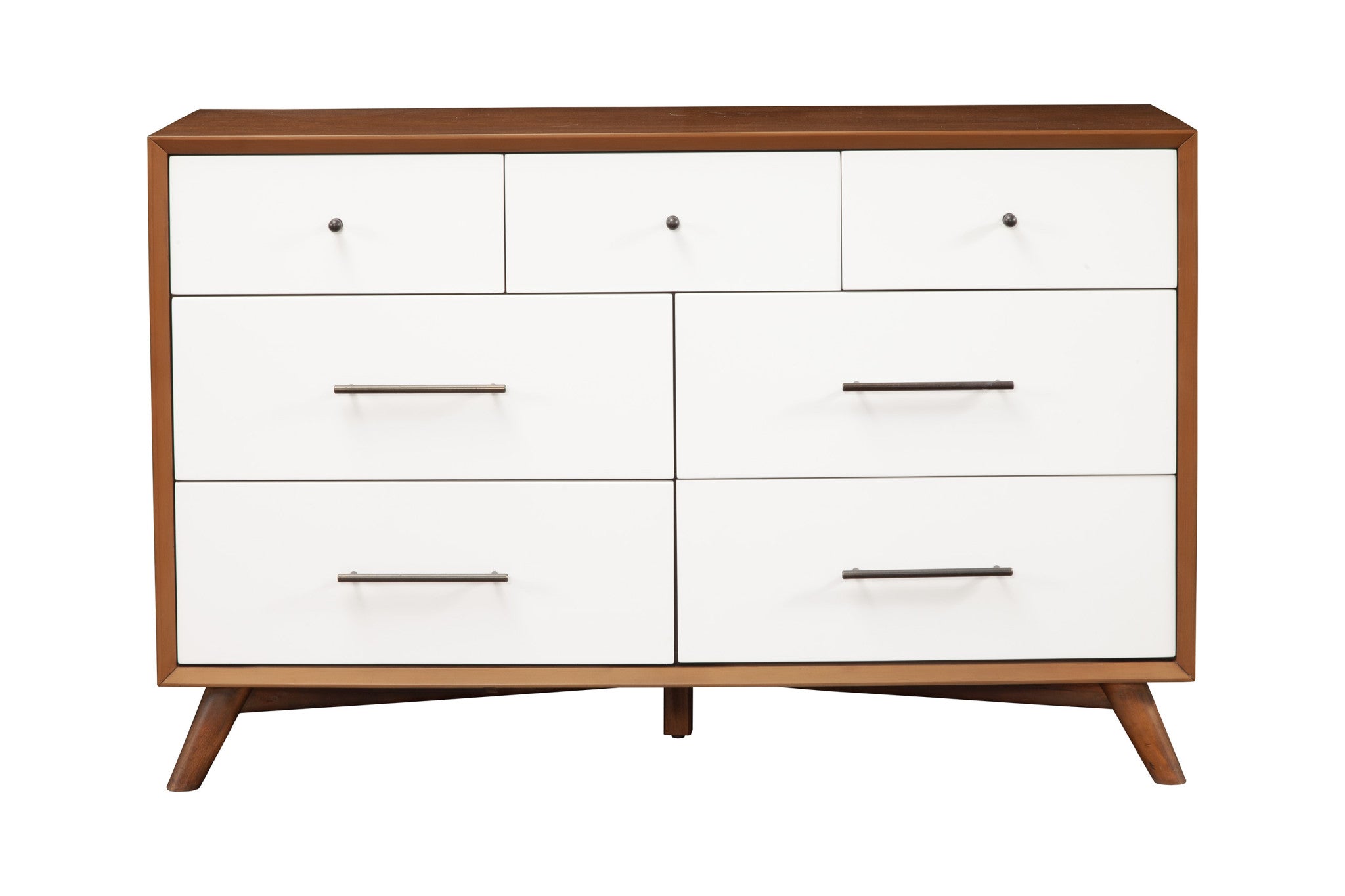 56" Wood Mid-Century 6-Drawer Dresser