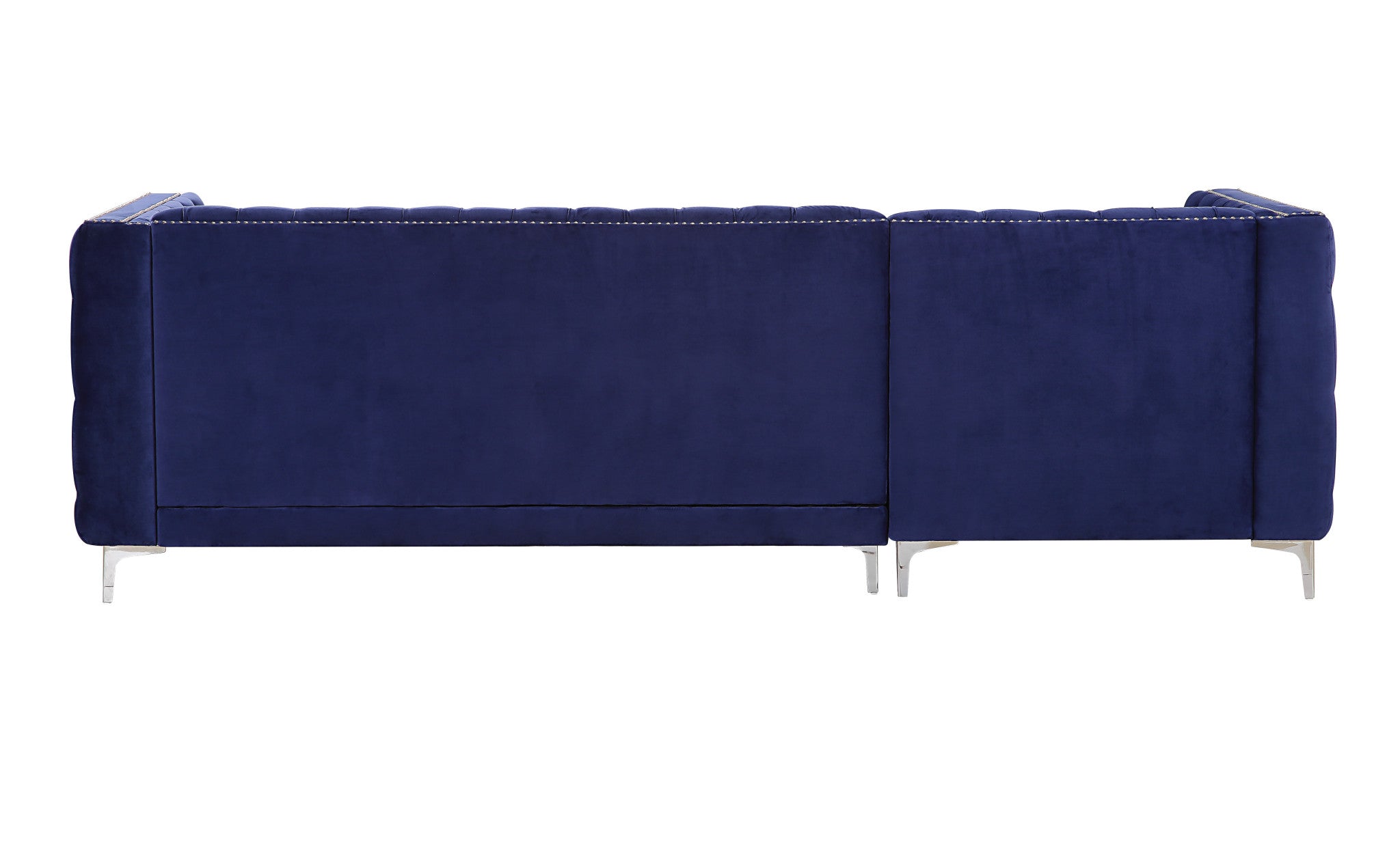 108" Velvet Tuxedo Chaise Sofa