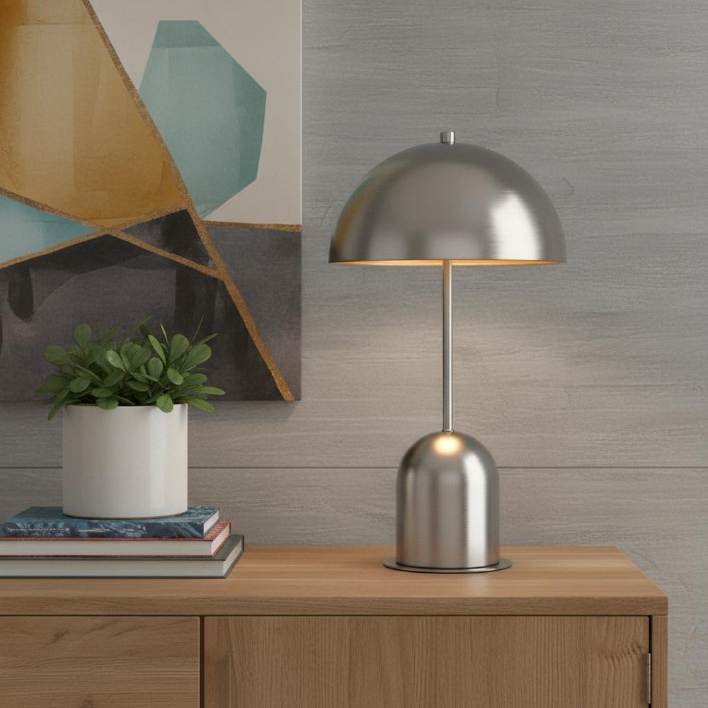 20" Metal Table Lamp with Dome Shade