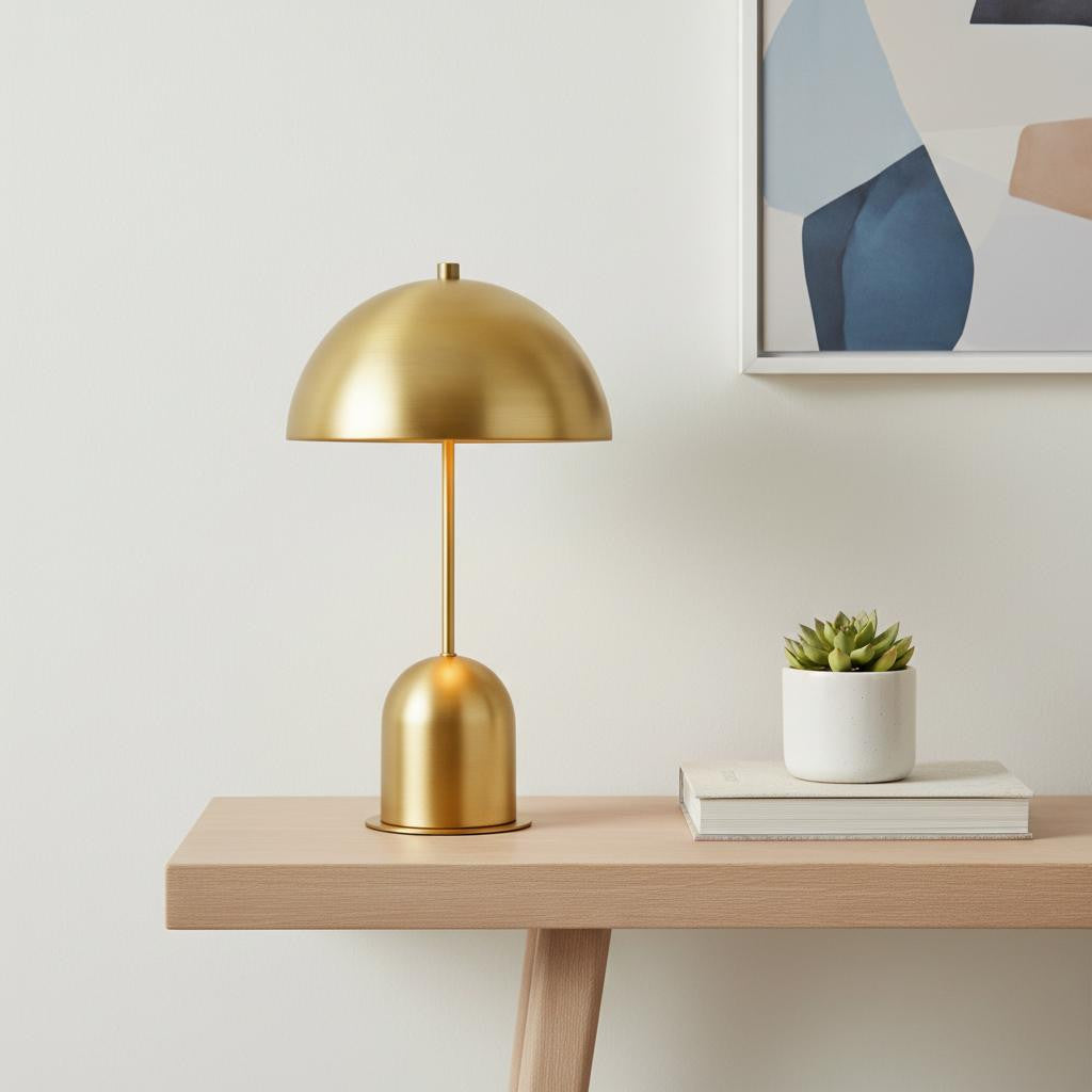 20" Metal Table Lamp with Dome Shade