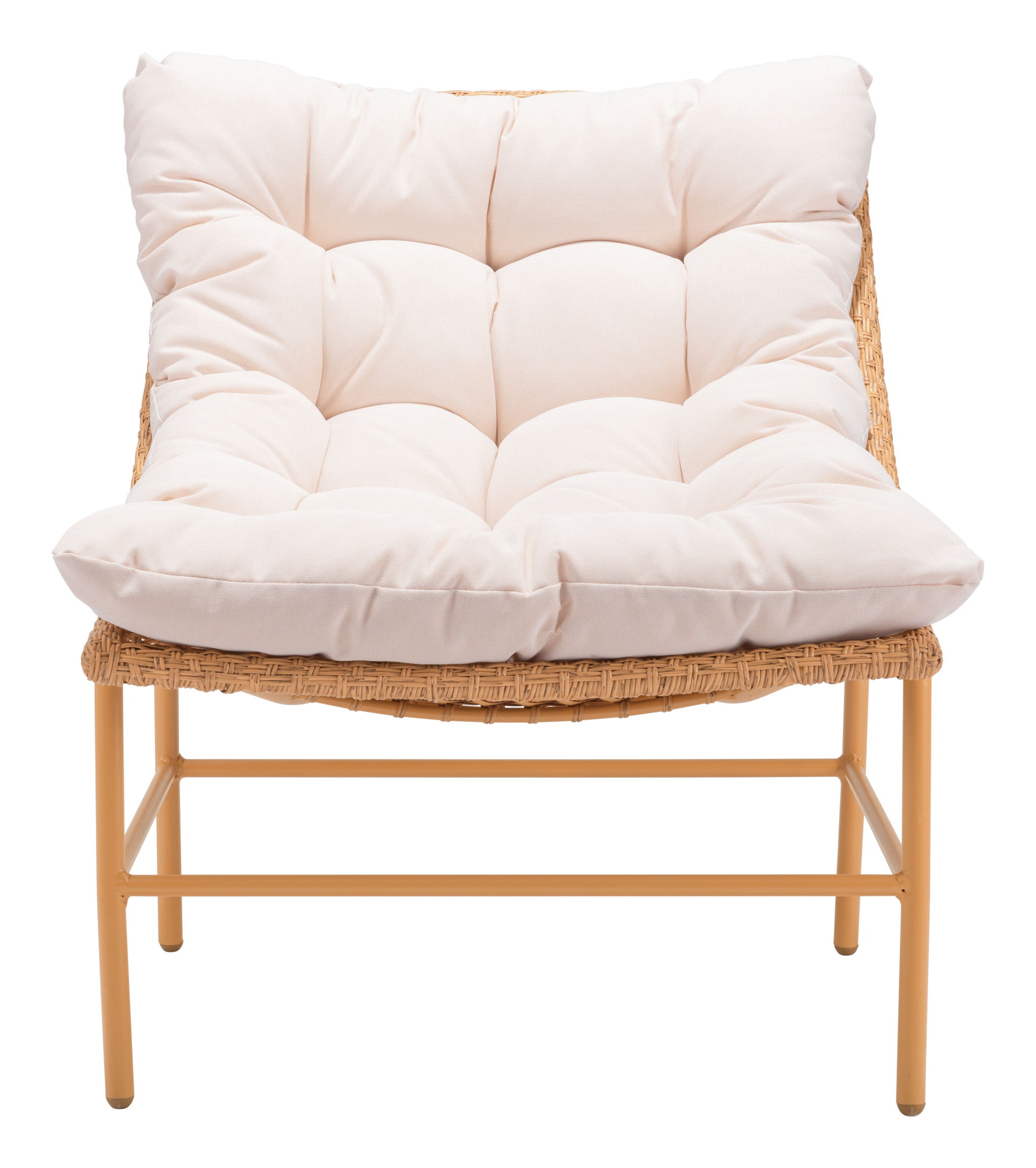 29" Beige and White Outdoor Chair