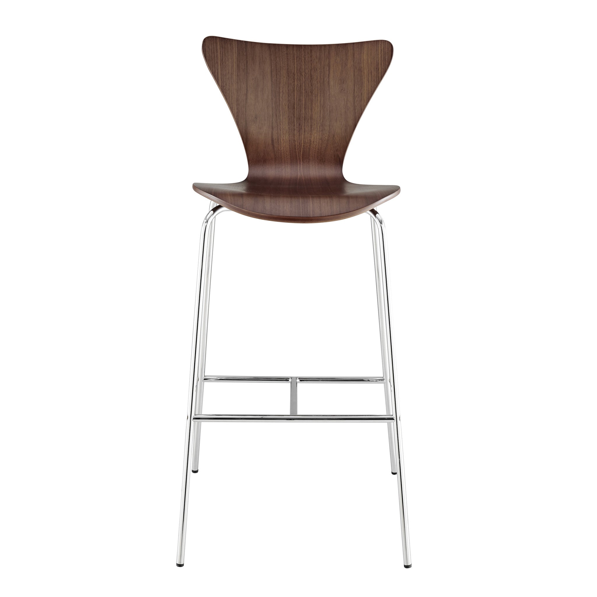 41" Brown and Silver Steel Bucket Bar Chair