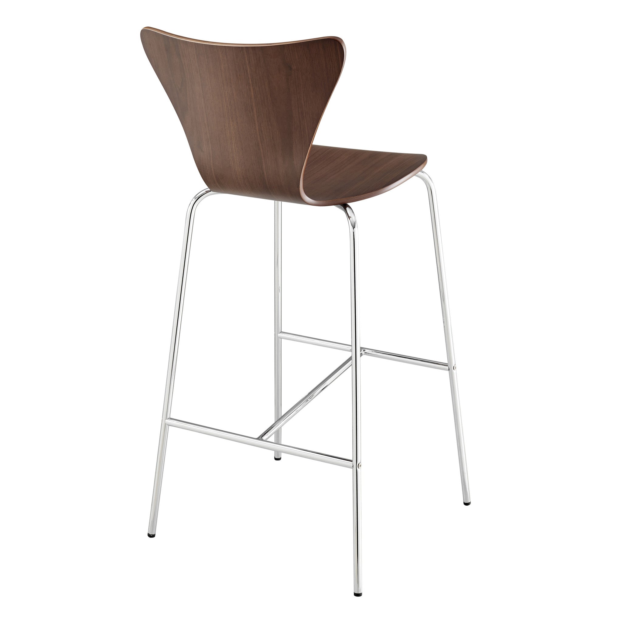 41" Brown and Silver Steel Bucket Bar Chair