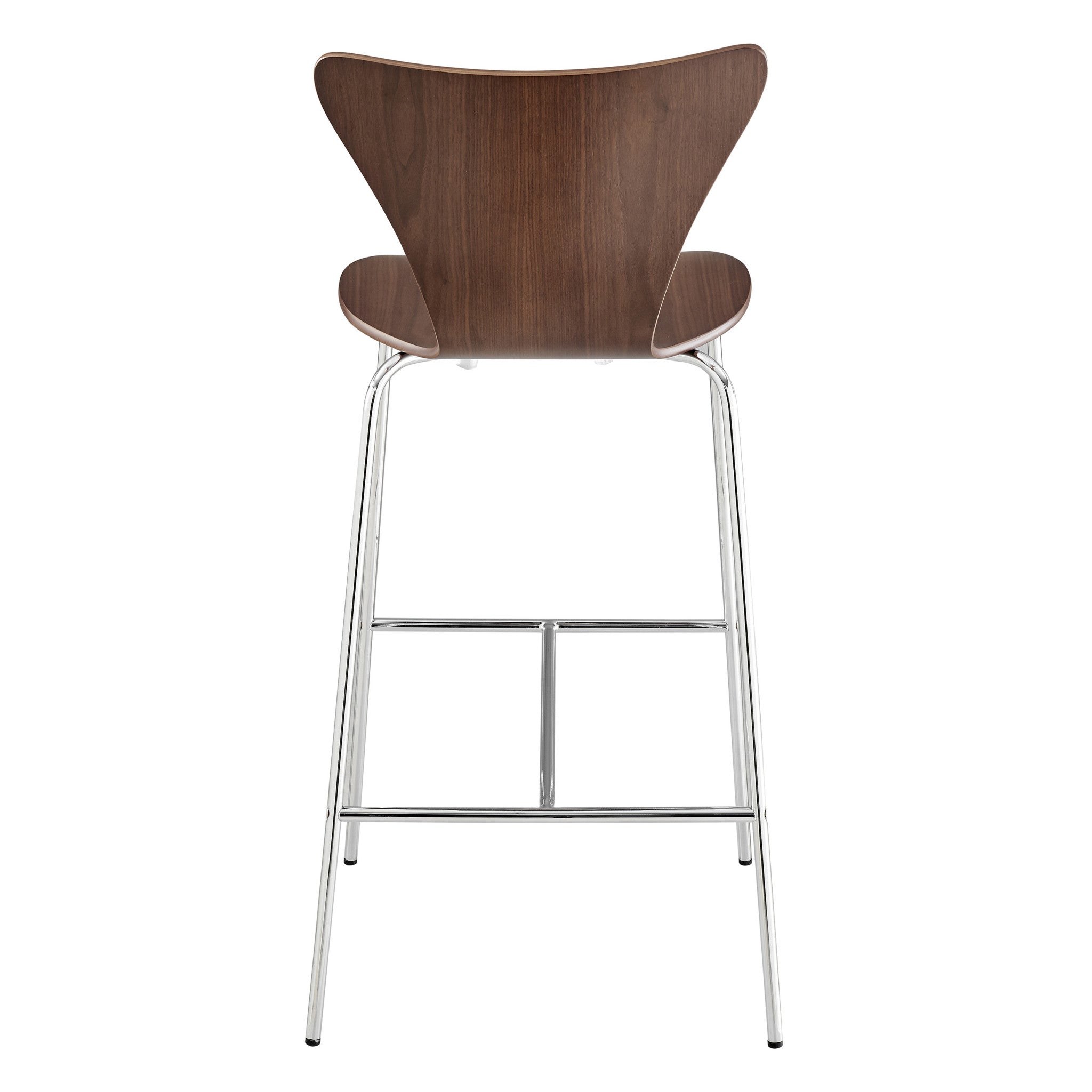 41" Brown and Silver Steel Bucket Bar Chair