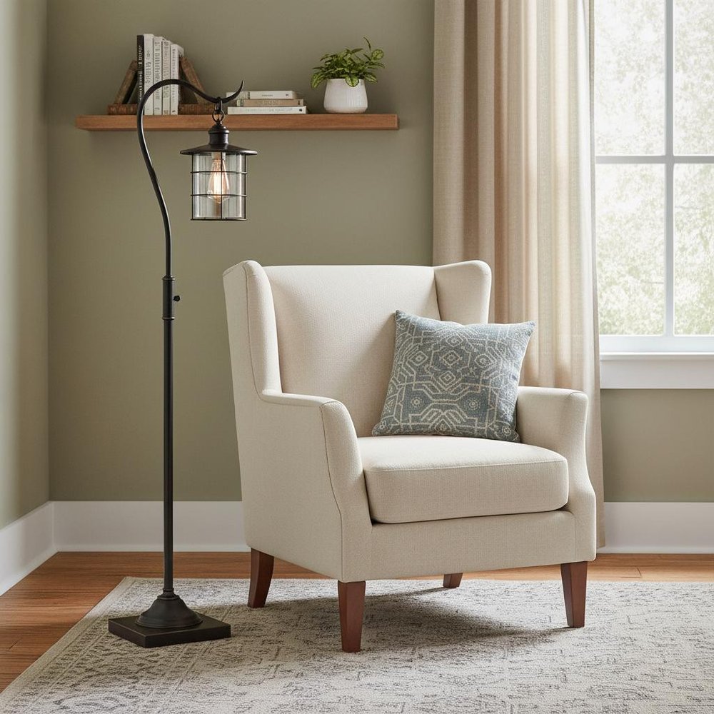 60" Bronze Lantern Floor Lamp
