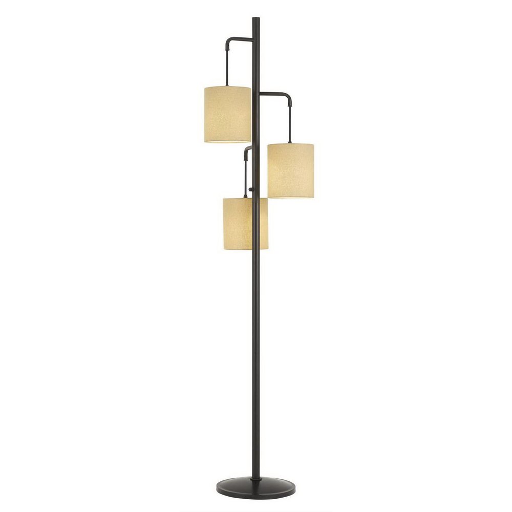 72" Bronze Three Drum Tree Floor Lamp