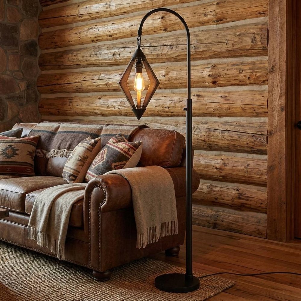67" Black Diamond Floor Lamp