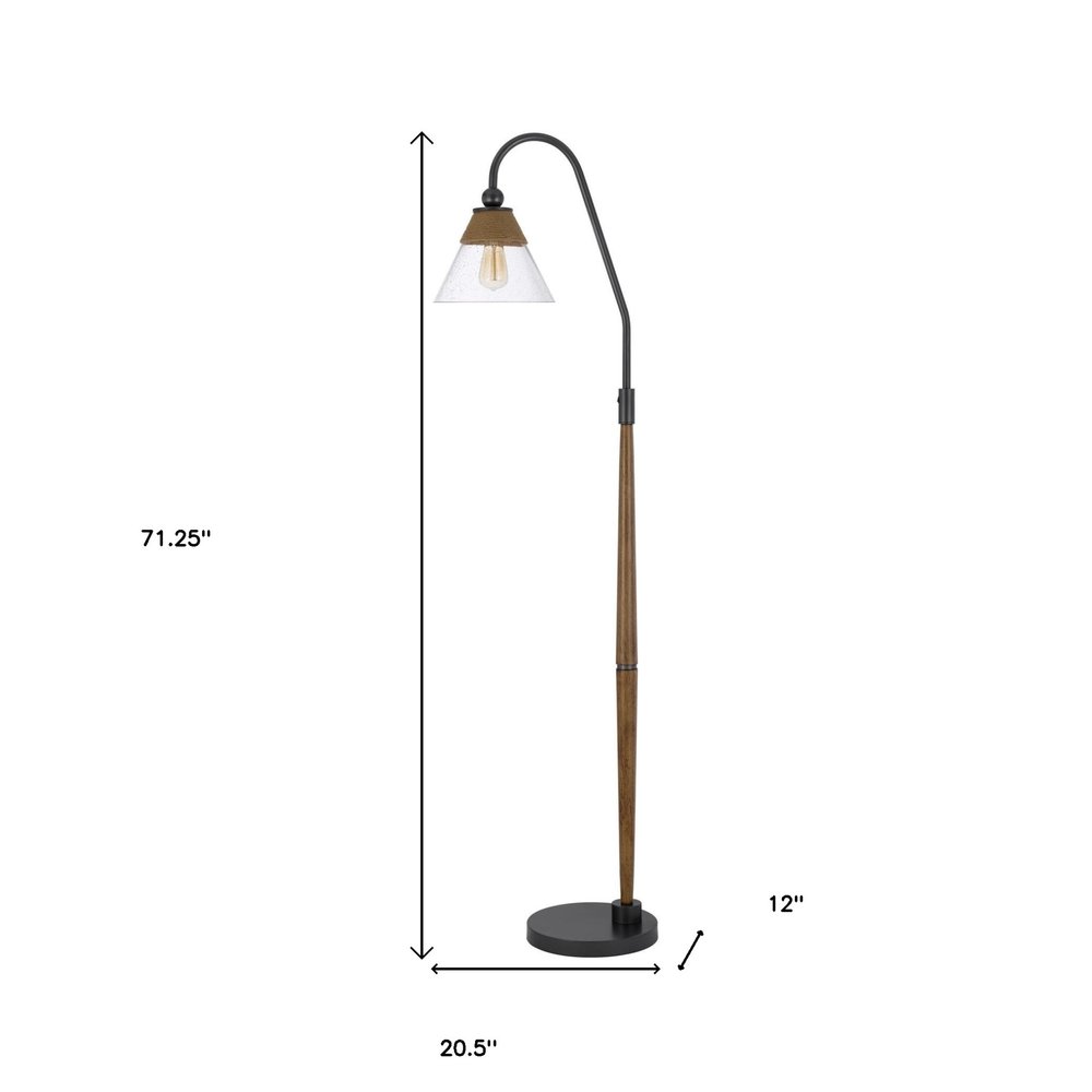 71" Brown Coastal Floor Lamp with Empire Shade