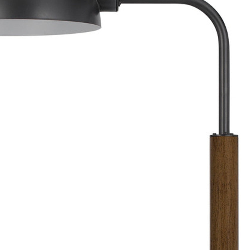 63" Brown and Black Overhang Floor Lamp and Table