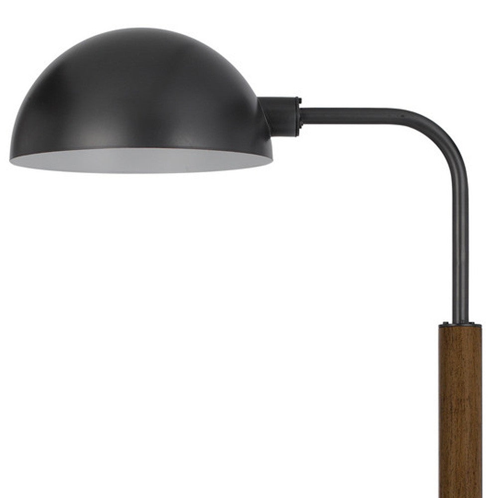 63" Brown and Black Overhang Floor Lamp and Table