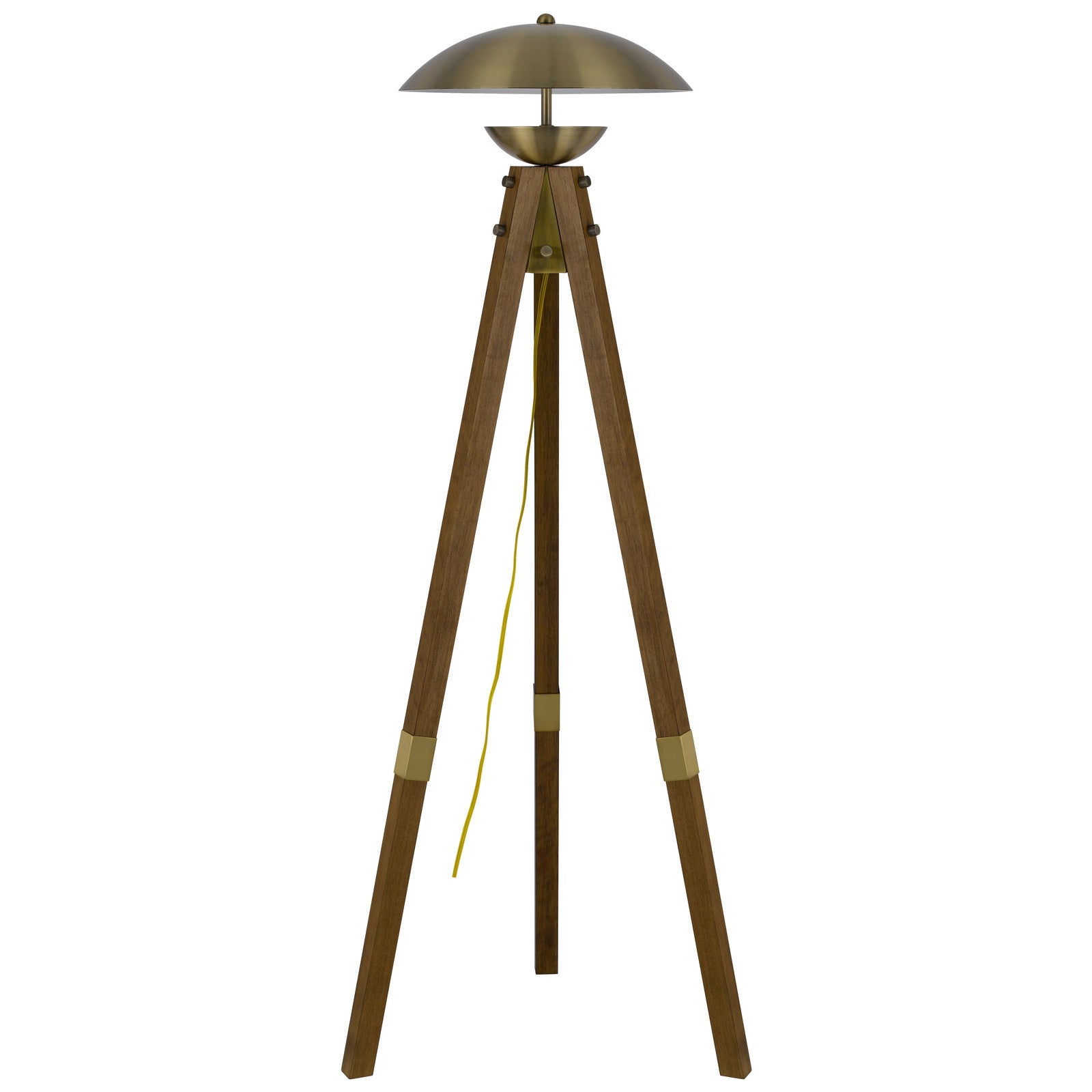 55" Brass Tripod Floor Lamp with Shade