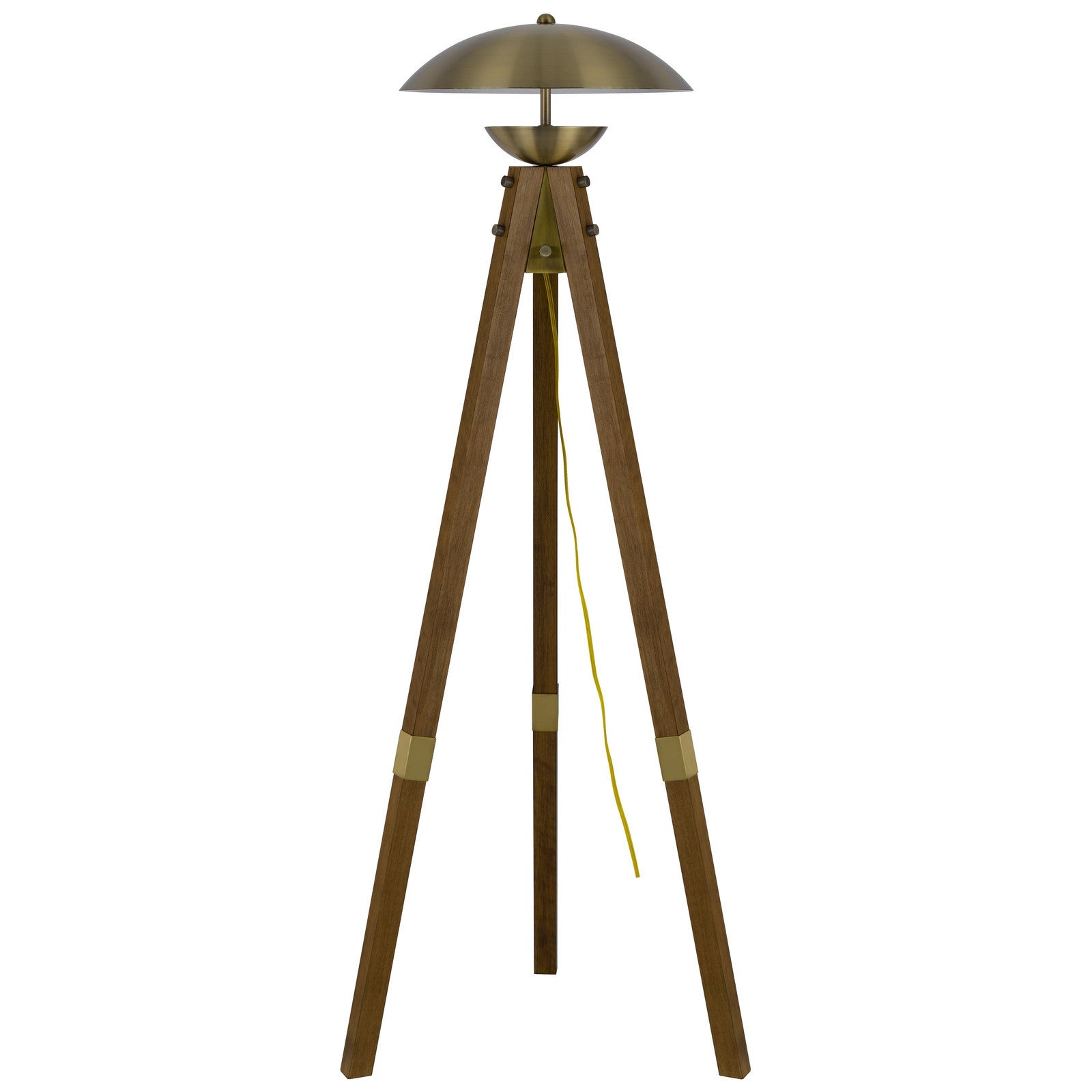 55" Brass Tripod Floor Lamp with Shade