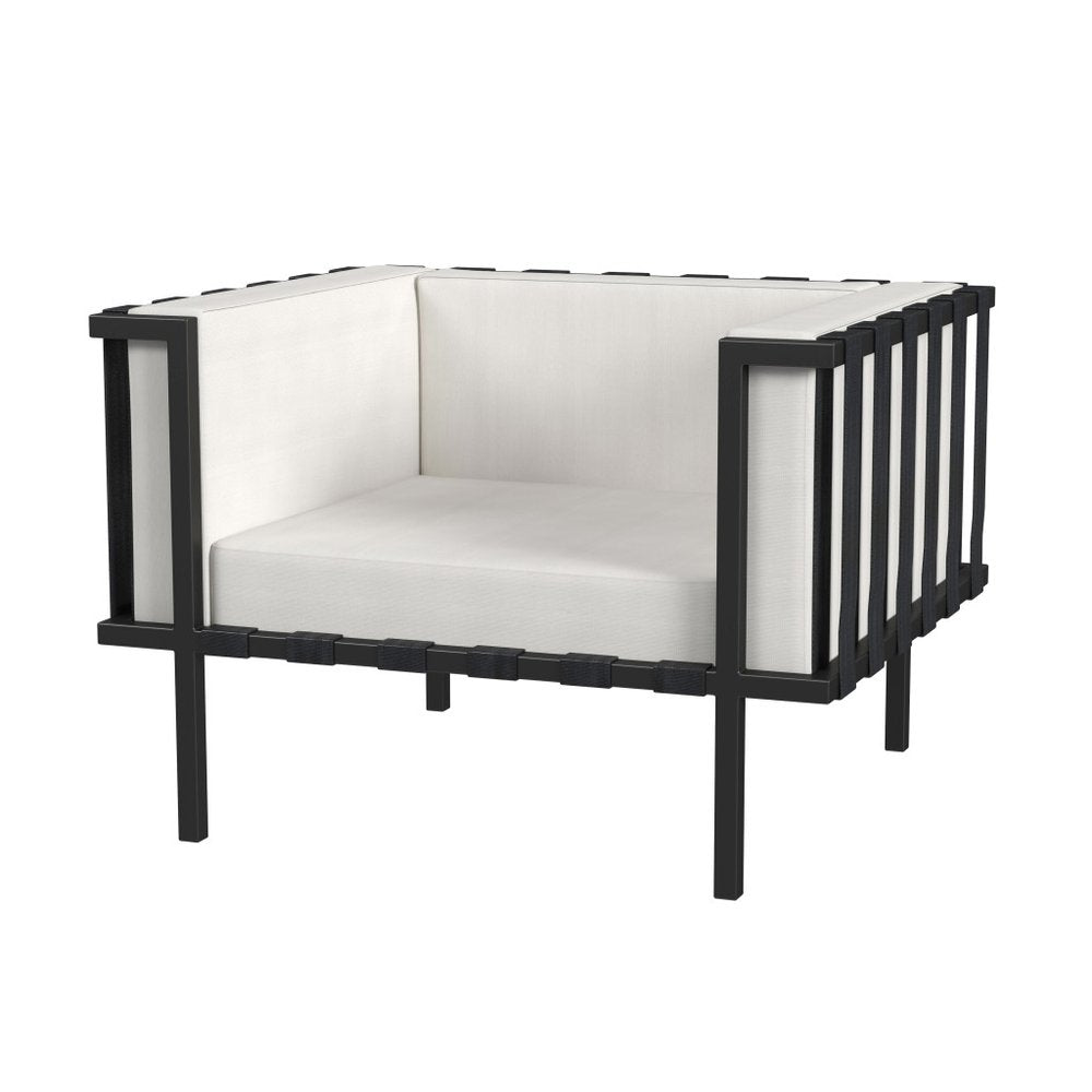 33" Black and White Sunbrella Outdoor Chair