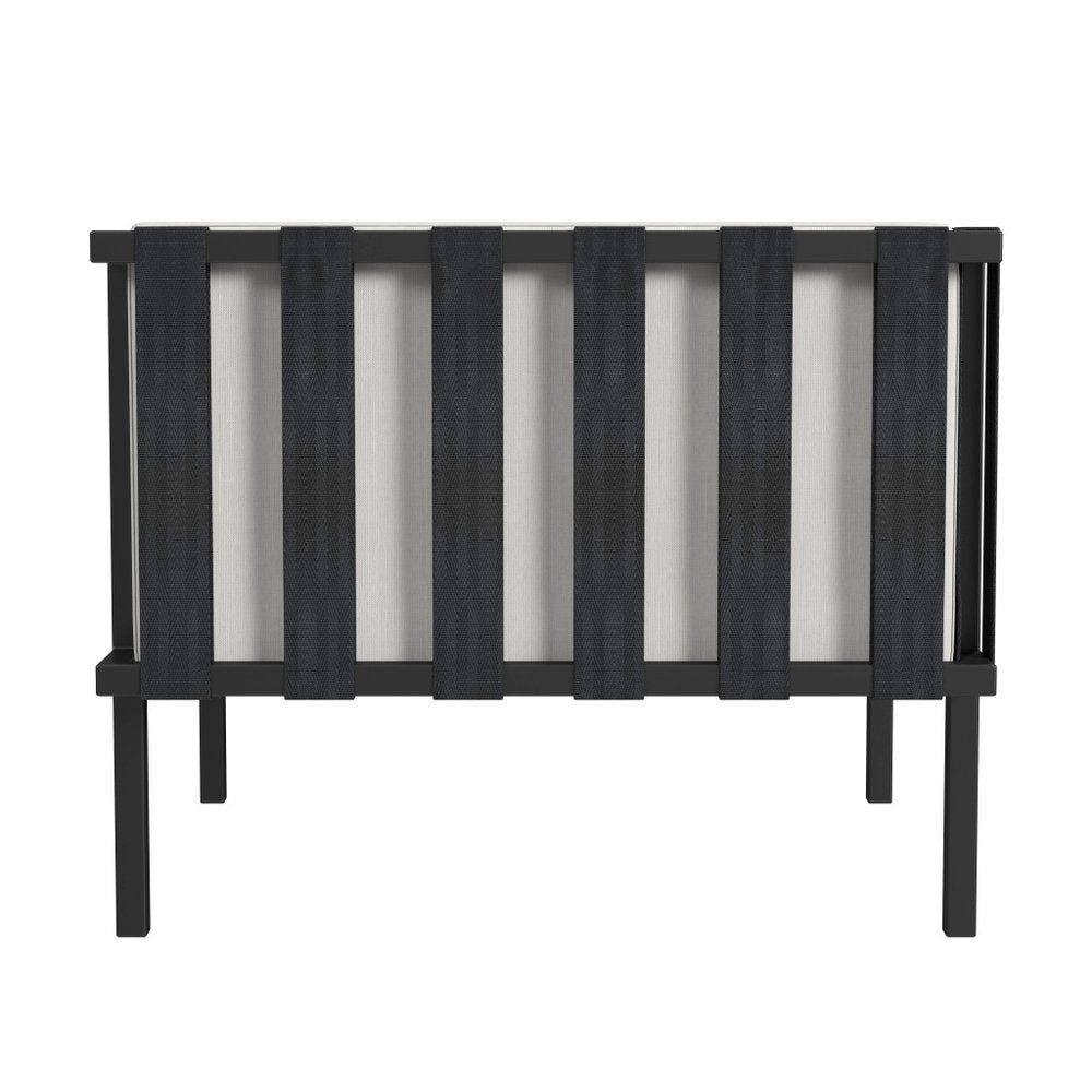 33" Black and White Sunbrella Outdoor Chair