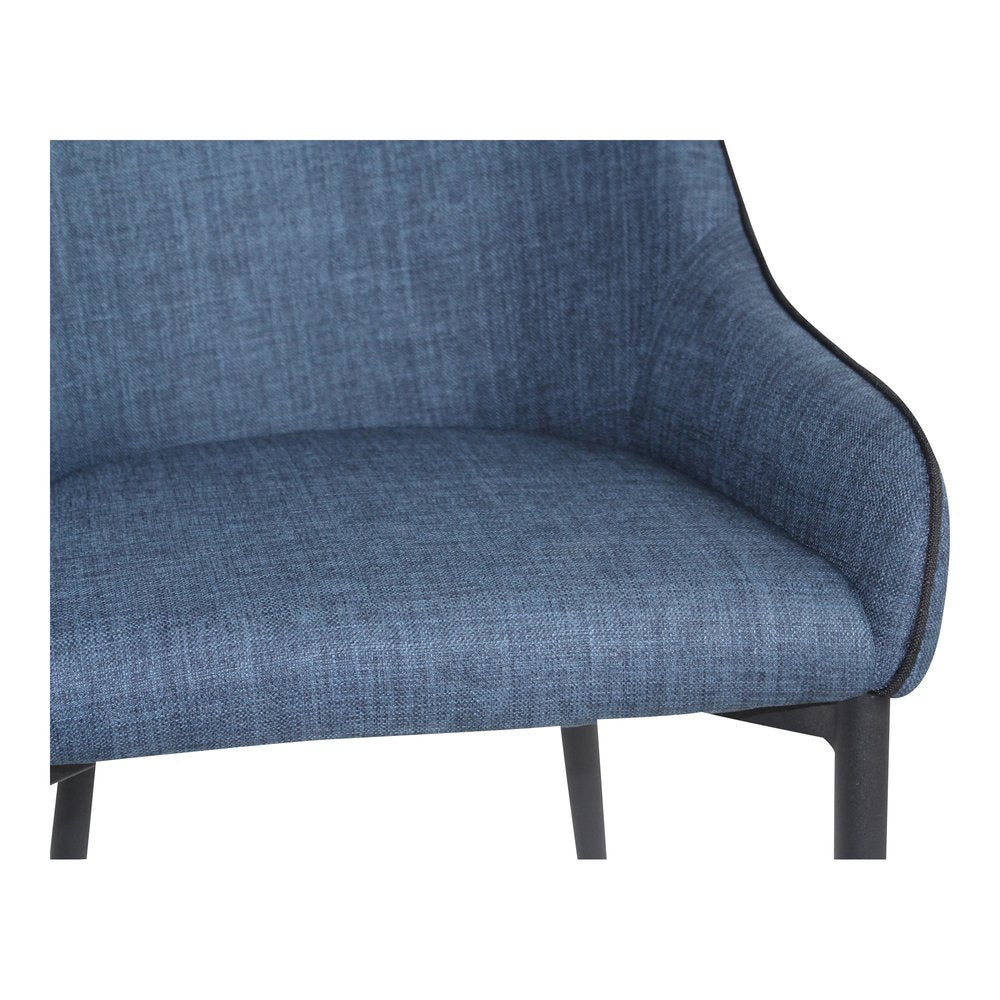 Set of Two 22" Blue Modern Barrel Dining Chair