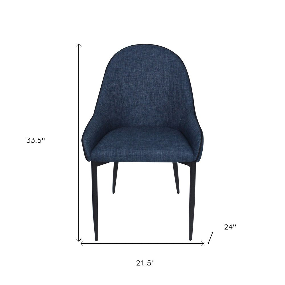 Set of Two 22" Blue Modern Barrel Dining Chair