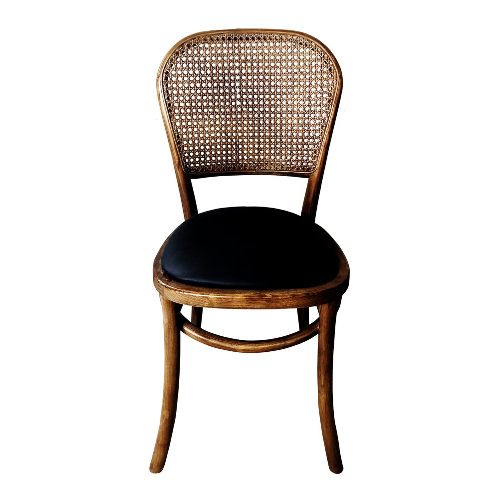 Set of Two 34" Brown Faux Leather Farmhouse Dining Chair