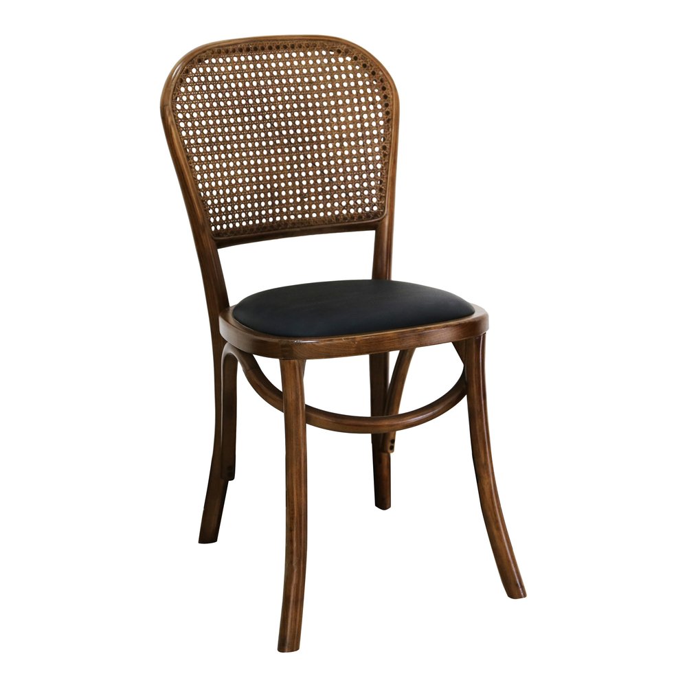 Set of Two 34" Brown Faux Leather Farmhouse Dining Chair