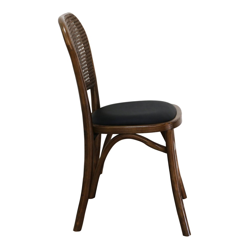 Set of Two 34" Brown Faux Leather Farmhouse Dining Chair