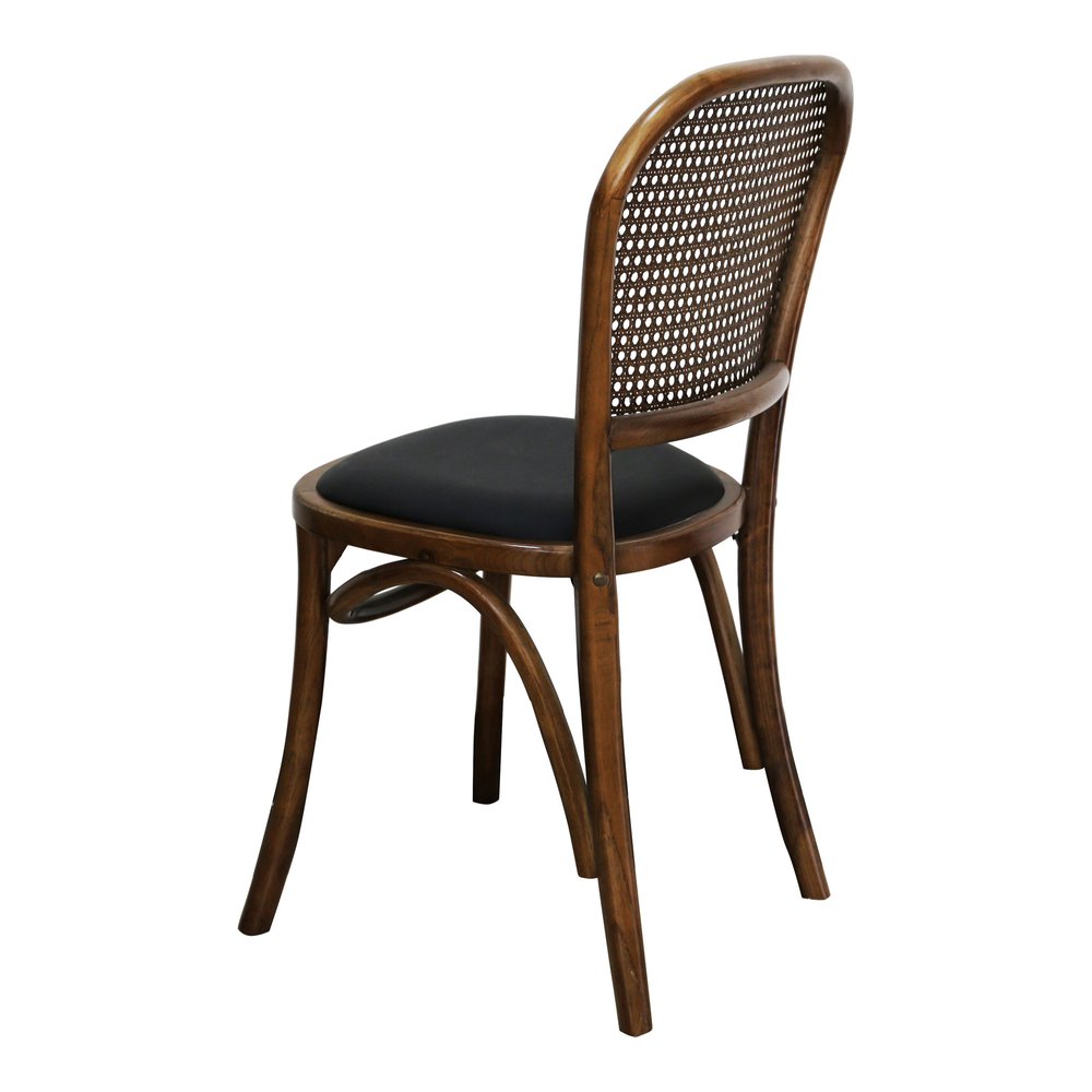 Set of Two 34" Brown Faux Leather Farmhouse Dining Chair