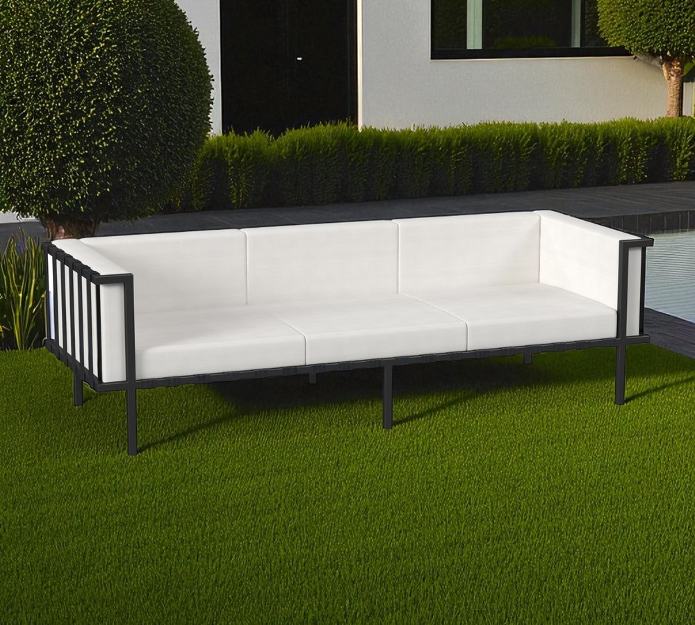 77" White Sunbrella Outdoor Club Sofa