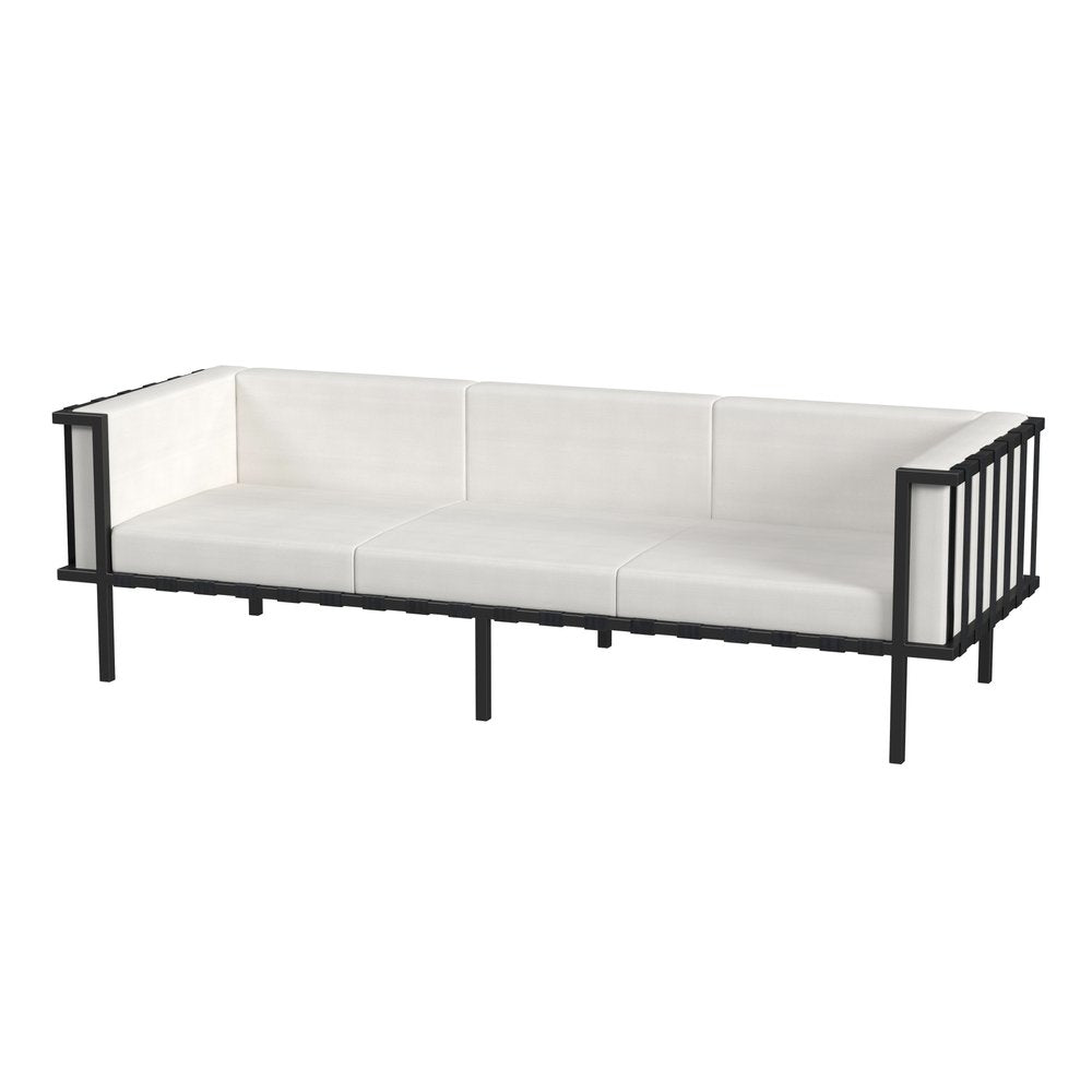 77" White Sunbrella Outdoor Club Sofa