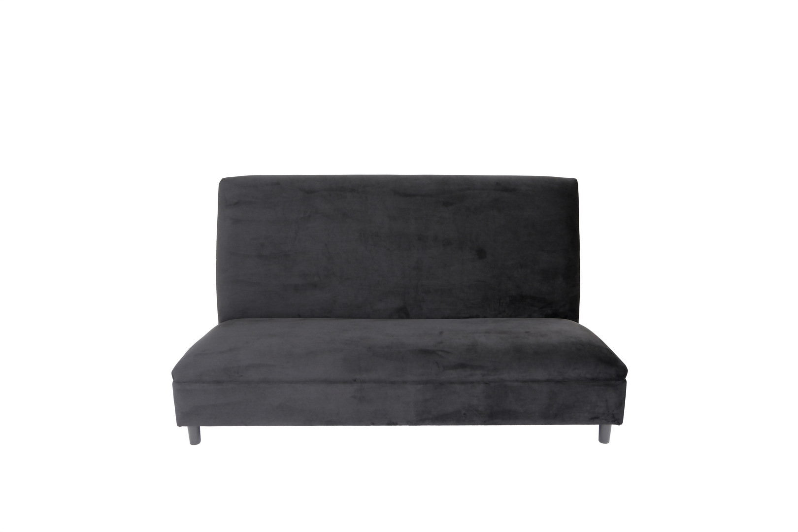 72" Black Velvet Armless Loveseat