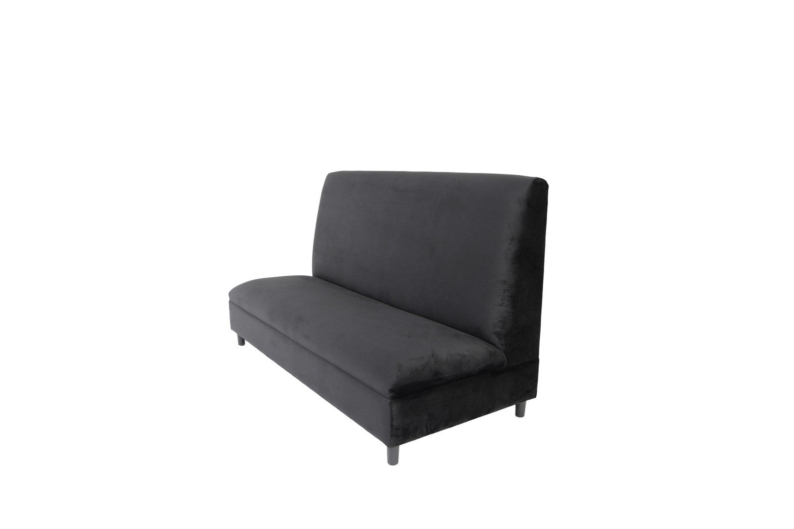 72" Black Velvet Armless Loveseat