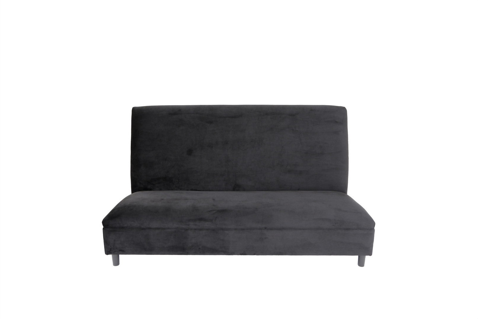 72" Black Velvet Armless Loveseat