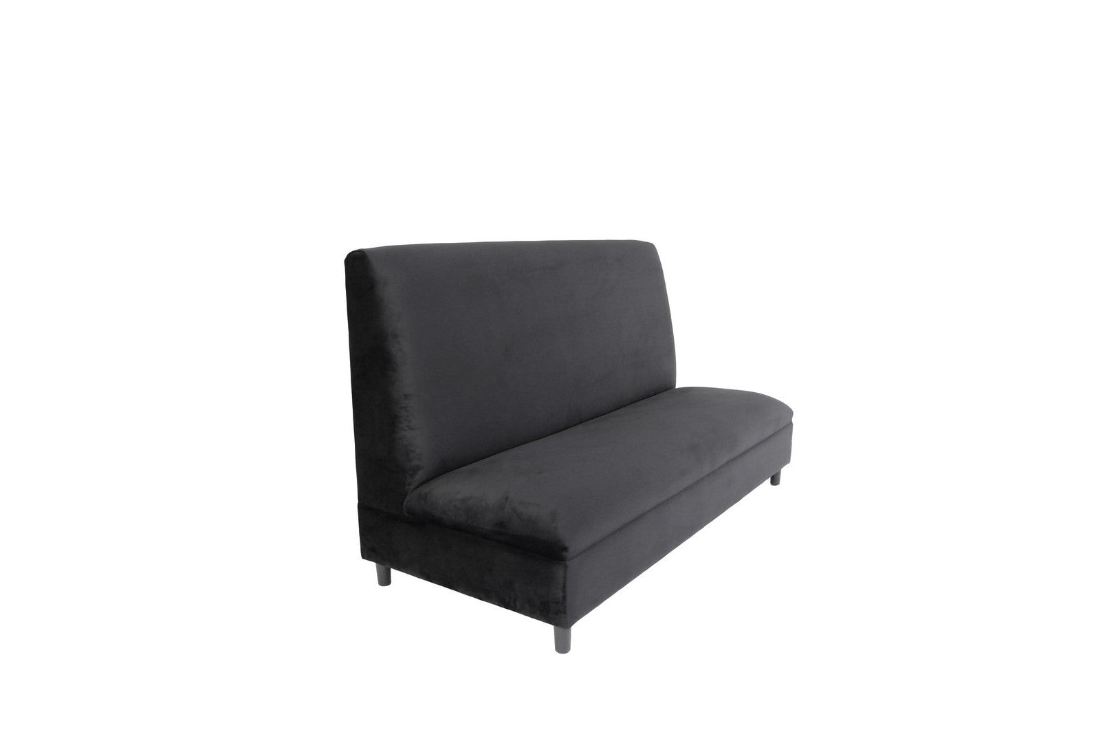 72" Black Velvet Armless Loveseat