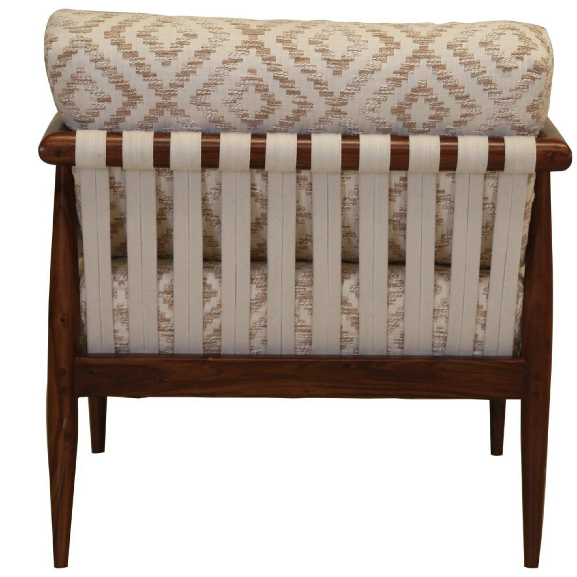 31" Beige and Brown Coastal Armchair