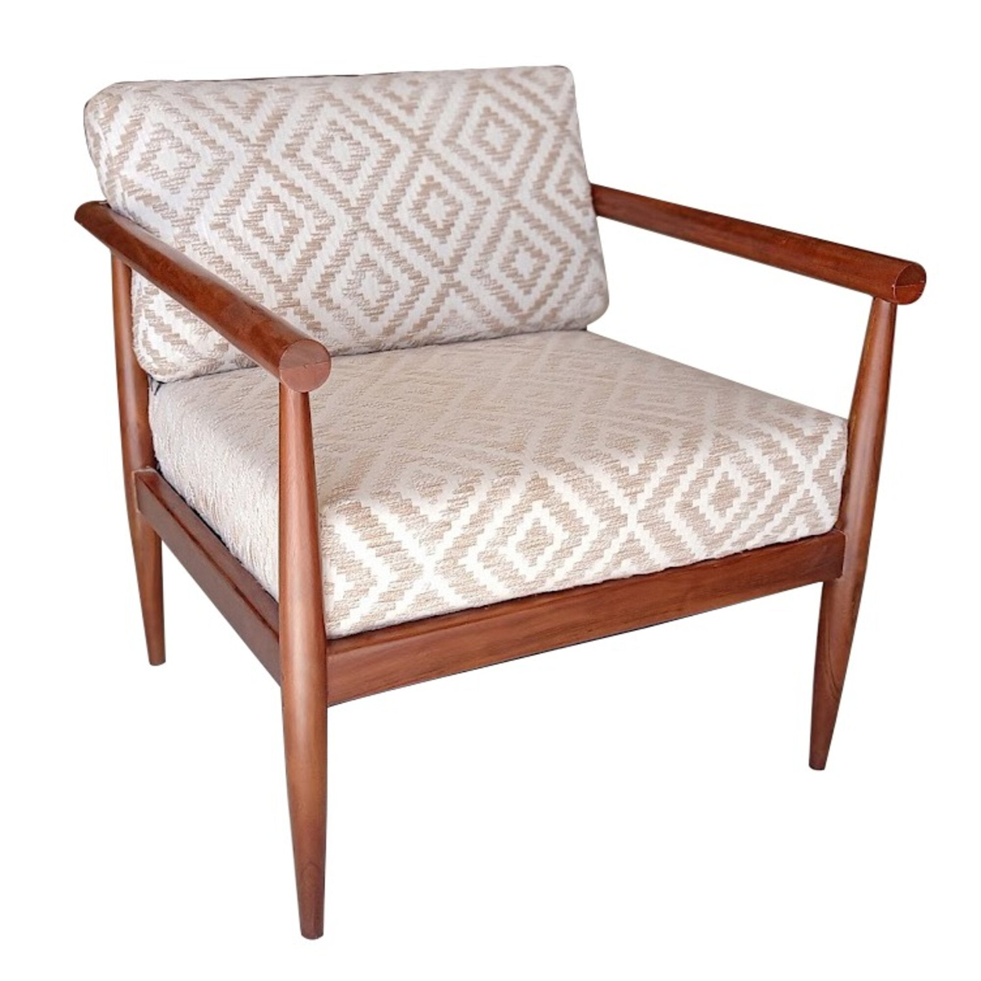 31" Beige and Brown Coastal Armchair