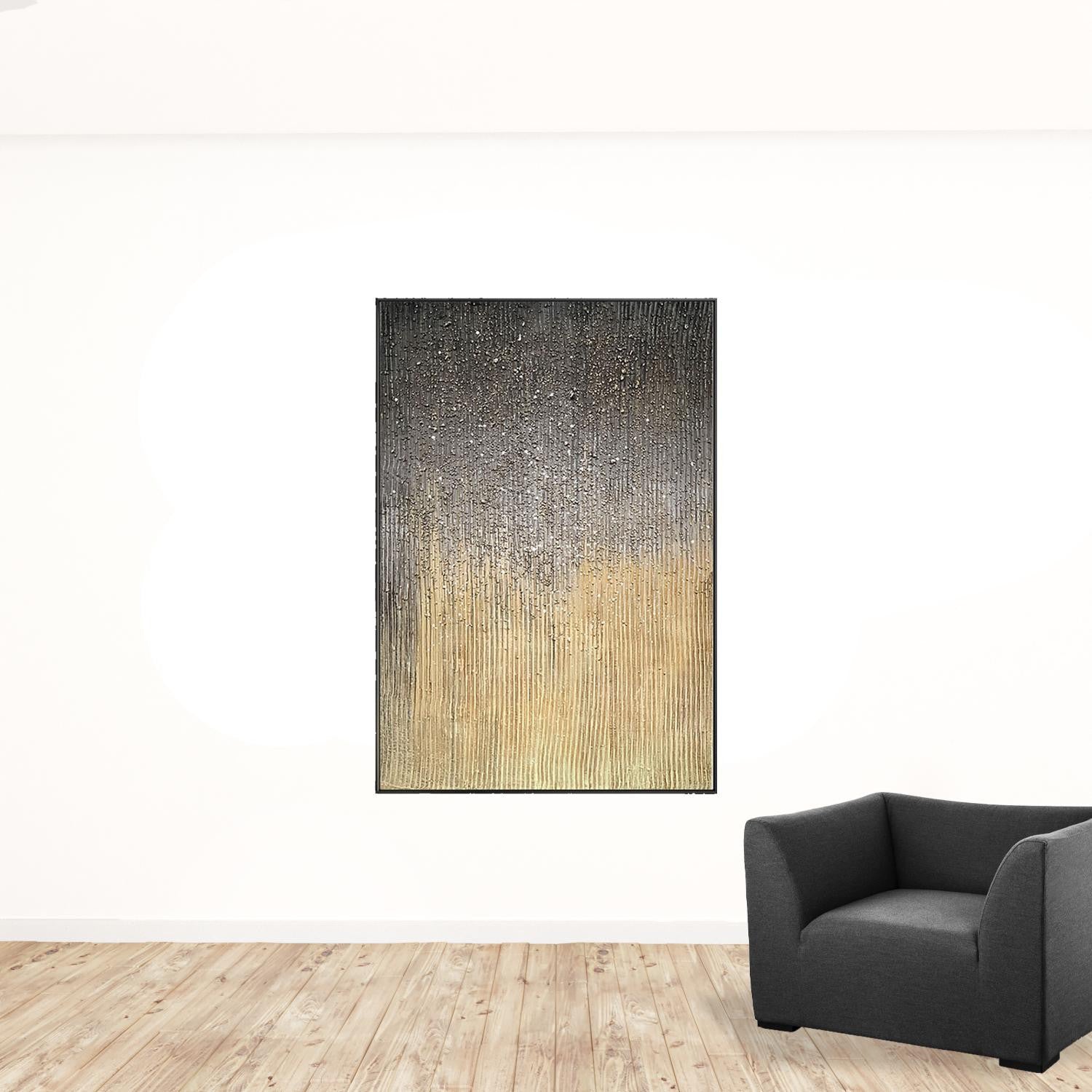 Yellow and Black Gradient Wall Art