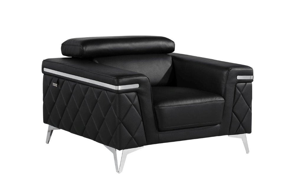 42" Leather Diamond Tufted Club Chair