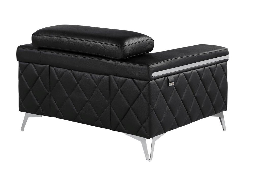 42" Leather Diamond Tufted Club Chair