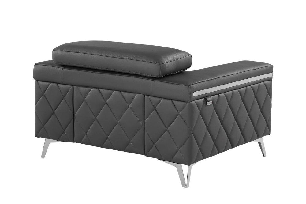 42" Leather Diamond Tufted Club Chair