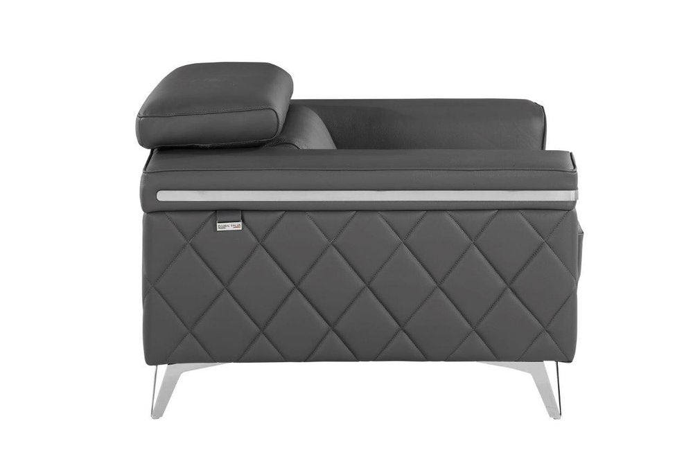 42" Leather Diamond Tufted Club Chair