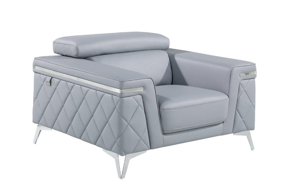 42" Leather Diamond Tufted Club Chair