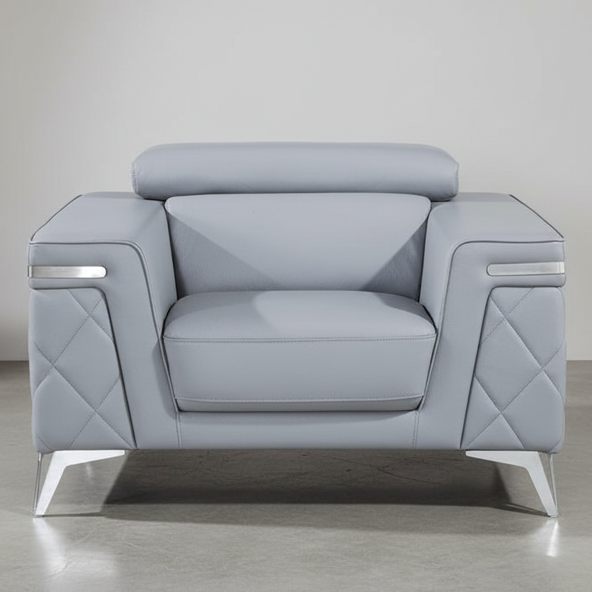 42" Leather Diamond Tufted Club Chair