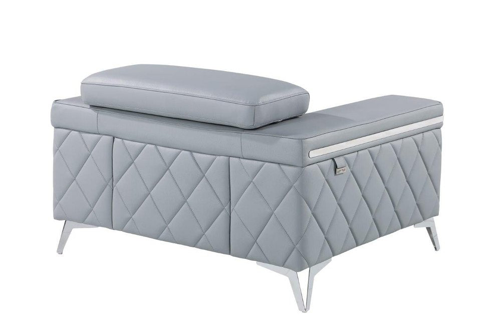 42" Leather Diamond Tufted Club Chair